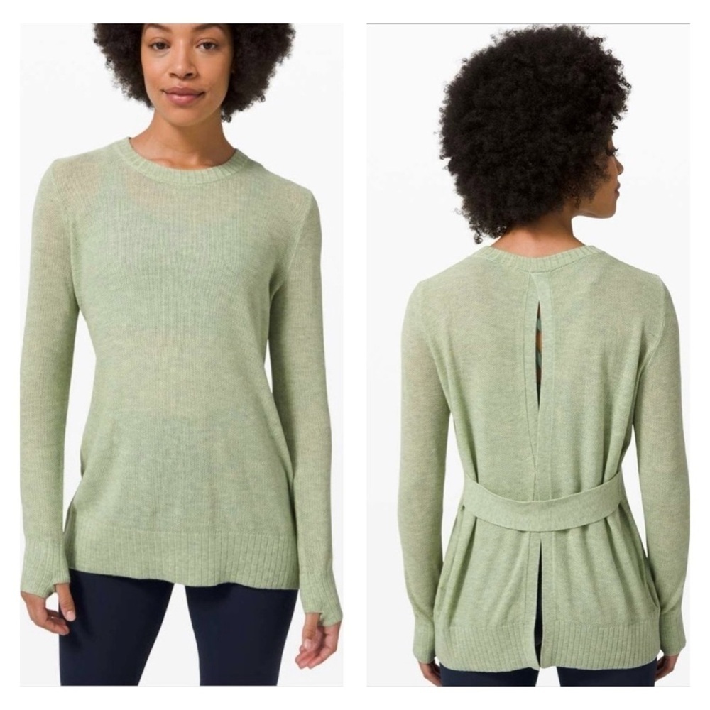 LULULEMON Sincerely Yours Crewneck Sweater Heathered Springtime Green size 8
